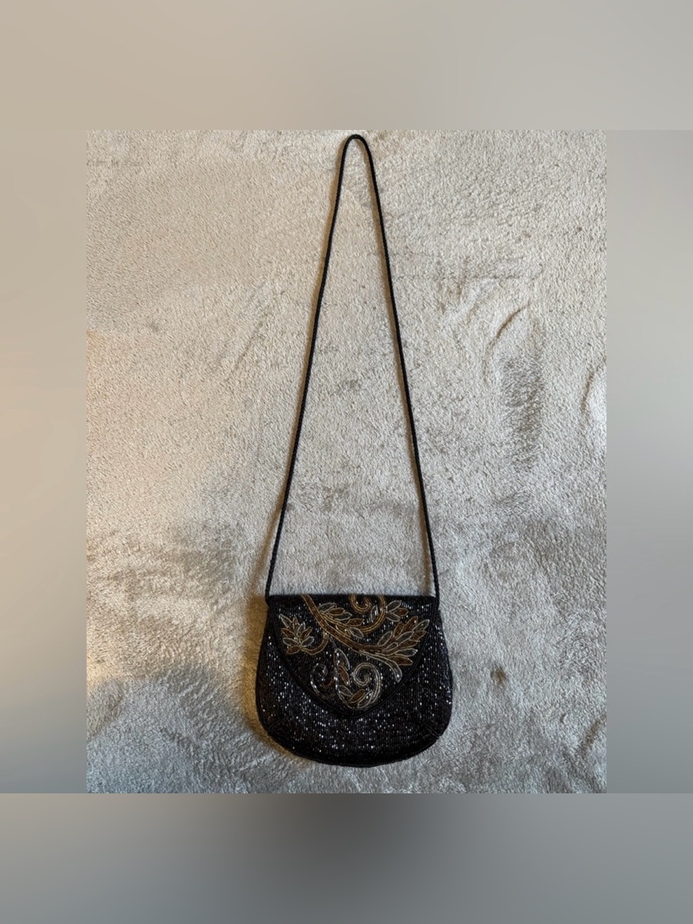 Vintage Carla Marchi Black and Gold Embellished Crossbody Bag - Picture 4 of 4